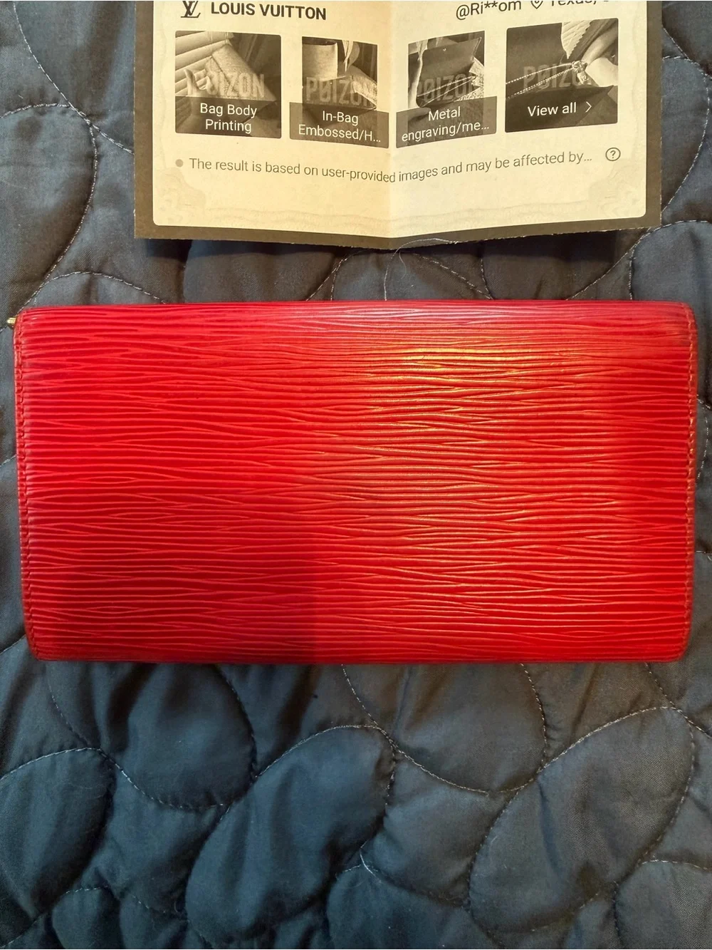 Authentic Louis Vuitton Red Epi Leather Fold Wallet